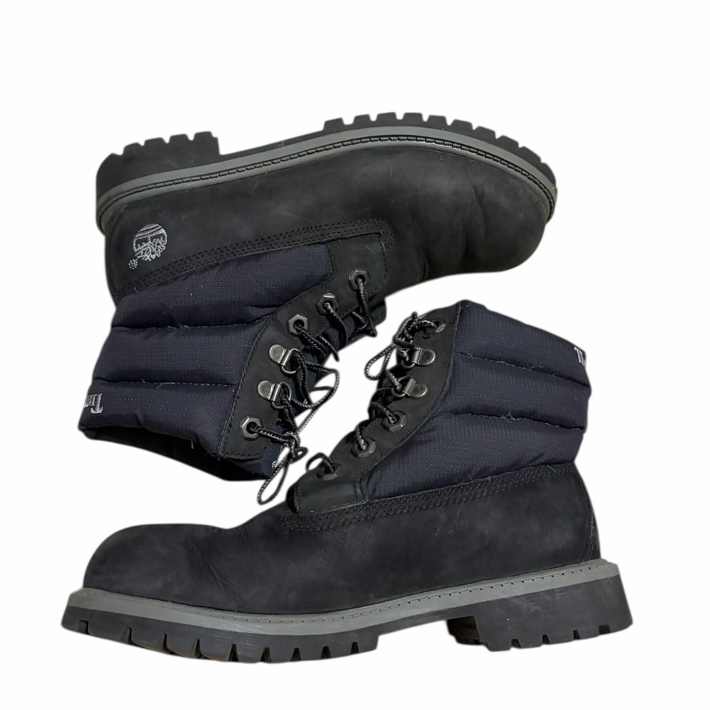 Timberland 650 Puffer Boots  Boys Size 3‎ Black Down Leather Rare Hiking Outdoor